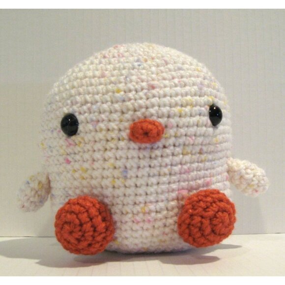 Handmade Crochet Amigurumi Penguin White Orange Kids Children's Baby Toy Present